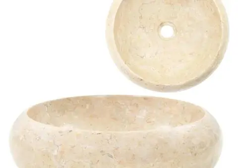 Chiuvetă, crem, 40 x 12 cm, marmură - 1/5