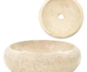 vidaXL Chiuvetă, crem, 40 x 12 cm, marmură