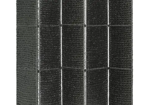 Paravan cameră cu 5 panouri, negru, 193x160 cm, zambilă de apă - 3/5