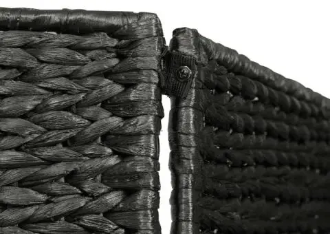 Paravan cameră cu 5 panouri, negru, 193x160 cm, zambilă de apă - 5/5