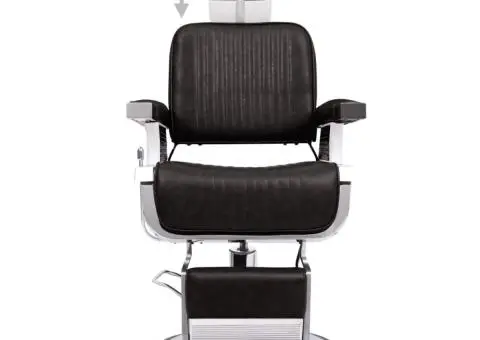 Scaun frizer, negru, 68 x 69 x 116 cm, piele ecologică - 2/5