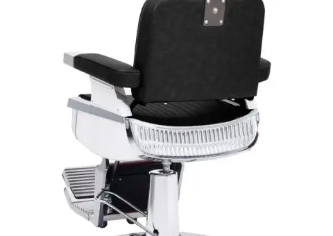 Scaun frizer, negru, 68 x 69 x 116 cm, piele ecologică - 3/5