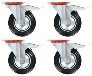 vidaXL Roți pivotante cu frâne duble, 4 buc., 160 mm