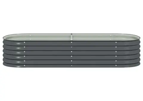 Strat înălțat de grădină, gri, 240x80x44 cm, oțel galvanizat - 5/5