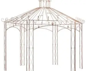 vidaXL Pavilion de grădină, maro antichizat, 4 m, fier