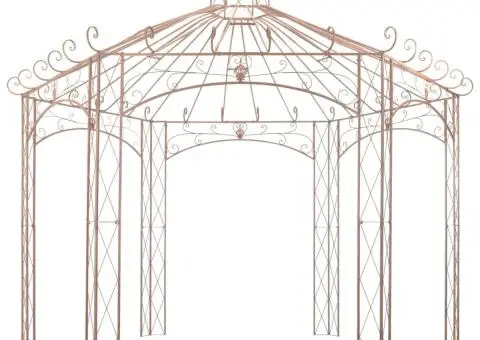 Pavilion de grădină, maro antichizat, 4 m, fier - 2/5