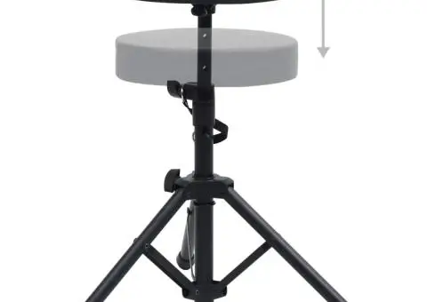 Taburet reglabil pentru tobe, negru, rotund - 3/5