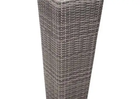 Straturi înălțate de grădină, 3 buc., gri, poliratan - 3/5