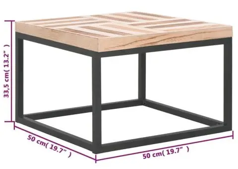 Măsuță de cafea, 50 x 50 x 33,5 cm, lemn masiv - 5/5