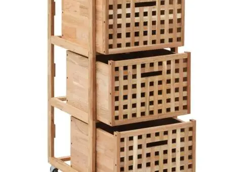 Dulap de baie, 41 x 41 x 91 cm, lemn masiv de nuc - 2/5