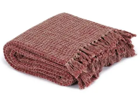 Pătură decorativă, vișiniu, 160 x 210 cm, bumbac - 2/5