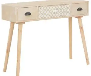 vidaXL Masă consolă cu 3 sertare, 100x30x73 cm, lemn masiv de pin