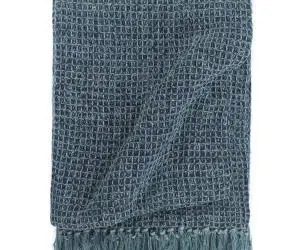 vidaXL Pătură decorativă, albastru indigo, 220 x 250 cm, bumbac