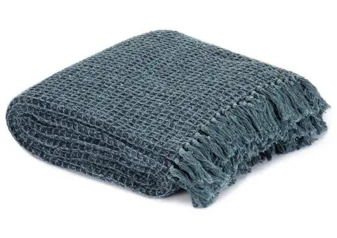 Pătură decorativă, albastru indigo, 220 x 250 cm, bumbac - 2/5