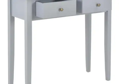 Masă consolă de toaletă, gri, 79 x 30 x 74 cm, lemn - 2/5