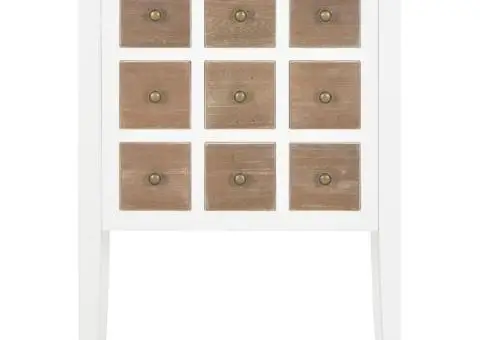 Servantă, alb, 54 x 30 x 80 cm, lemn masiv - 3/5