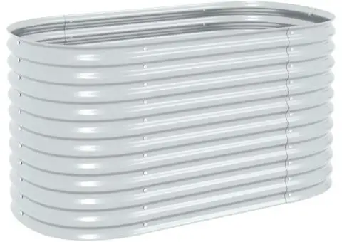Strat înălțat de grădină, argintiu 160x80x81cm oțel galvanizat - 2/5
