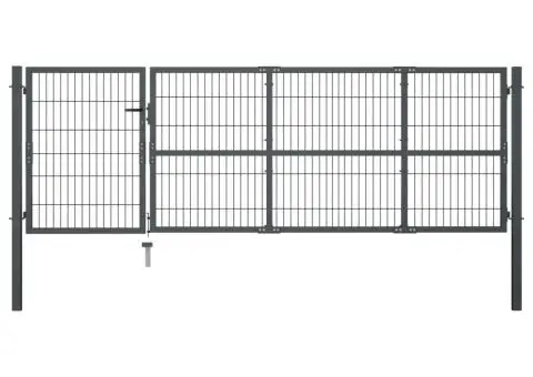 Poartă de grădină cu stâlpi, antracit, 350 x 100 cm, oțel - 1/5