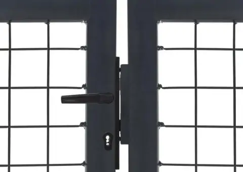 Poartă de grădină cu stâlpi, antracit, 350 x 100 cm, oțel - 3/5