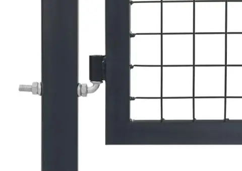 Poartă de grădină cu stâlpi, antracit, 350 x 100 cm, oțel - 5/5