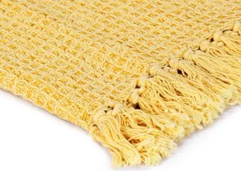 Pătură decorativă, galben muștar, 220 x 250 cm, bumbac - 3/5