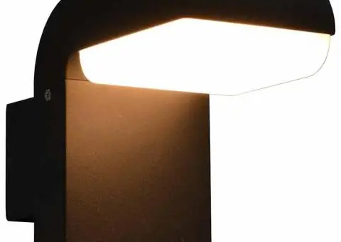 Lampă de perete cu LED de exterior, negru, 9 W, oval - 1/5