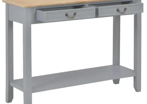 Masă consolă, gri, 110 x 35 x 80 cm, lemn - 2/5