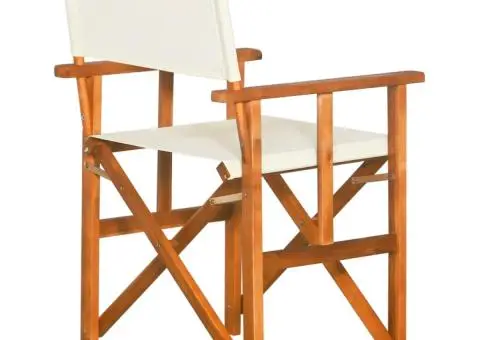 Scaun de regizor, lemn masiv de acacia - 3/5