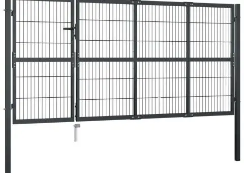 Poartă de grădină cu stâlpi, antracit, 350 x 120 cm, oțel - 2/5