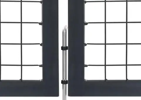 Poartă de grădină cu stâlpi, antracit, 350 x 120 cm, oțel - 4/5