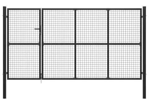 Poartă de grădină, antracit, 350 x 150 cm, oțel - 1/5