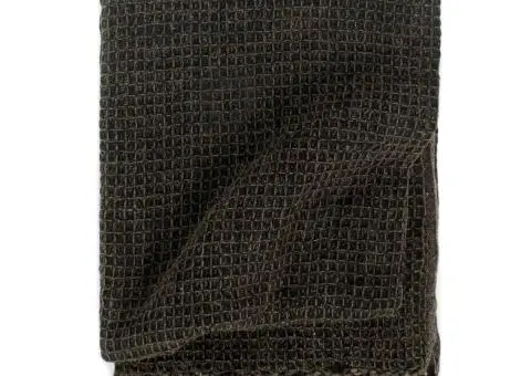 Pătură decorativă, antracit/maro, 125 x 150 cm, bumbac - 1/5