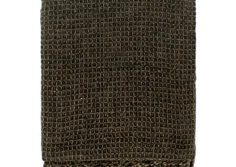 Pătură decorativă, antracit/maro, 125 x 150 cm, bumbac - 3/5