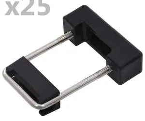 vidaXL Clemă de prindere U cu plastic stâlp gard, 60x40 mm, 25 seturi