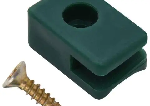 Suport de sârmă gard de grădină cu șurub, verde, 100 seturi - 3/3