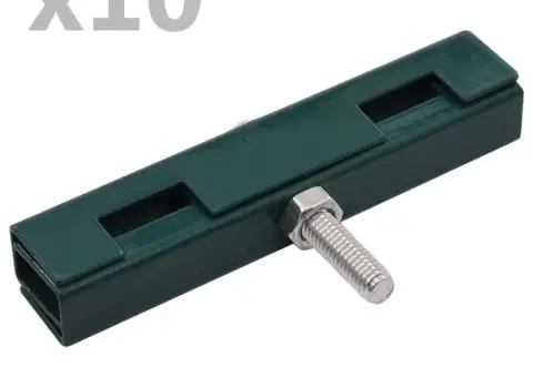 Conector în formă de U grilaj grădină, 10 seturi, verde - 1/4