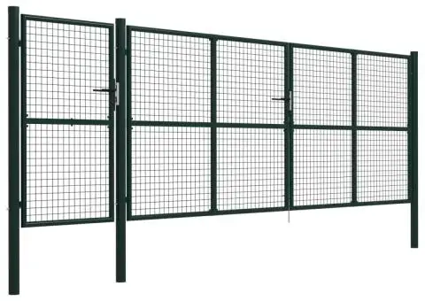 Poartă de grădină, verde, 500 x 150 cm, oțel - 2/5