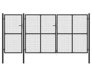 vidaXL Poartă de grădină, antracit, 400 x 150 cm, oțel