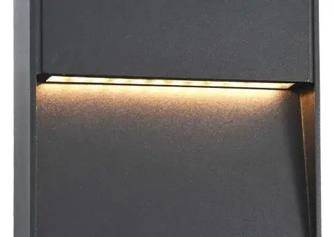 Lămpi de perete LED de exterior, 2 buc., negru, 3 W, pătrat - 2/5