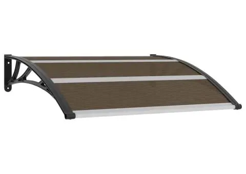 Copertină de ușă, negru, 120 x 100 cm, PC - 2/5