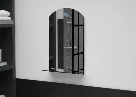 Oglindă de perete cu raft, 30 x 50 cm, sticlă securizată - 1/5