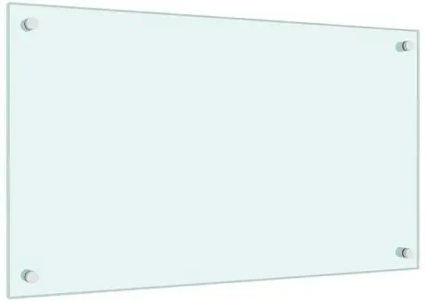 Panou antistropi de bucătărie, alb, 70x40 cm, sticlă securizată - 5/5