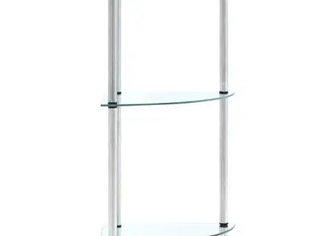 Raft cu 3 niveluri, transparent, 30x30x67 cm, sticlă securizată - 1/5