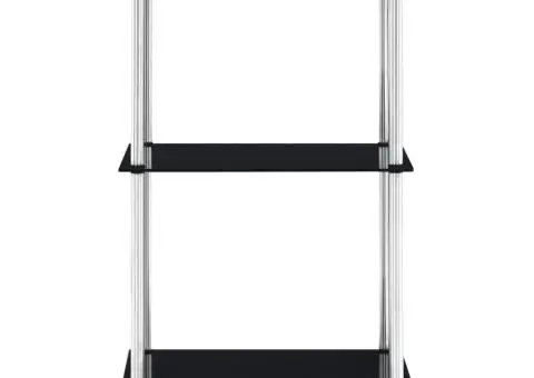 Raft cu 3 niveluri, negru, 40 x 40 x 67 cm, sticlă securizată - 2/5