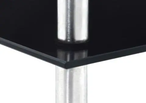 Raft cu 5 niveluri, negru, 30 x 30 x 130 cm, sticlă securizată - 4/5