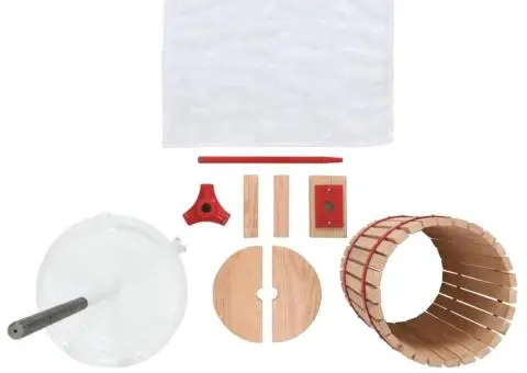 Presă pentru fructe și vin, cu sac textil, 24 L, lemn de stejar - 2/5