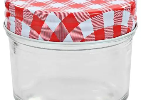 Borcane sticlă pentru gem cu capace alb și roșu 24 buc. 110 ml - 3/5