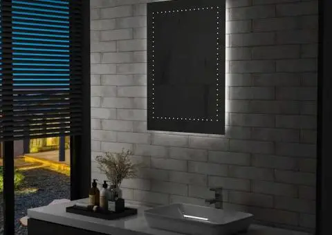 Oglindă cu LED de perete de baie, 60 x 80 cm - 1/5