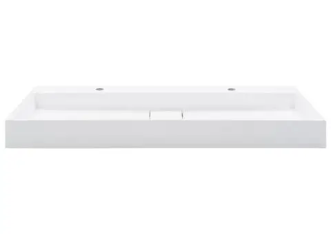 Chiuvetă, alb, 120x46x11cm, conglomerat turnat mineral/marmură - 3/5