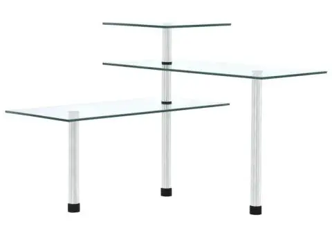 Raft de colț de bucătărie, 3 niveluri, sticlă securizată - 1/5